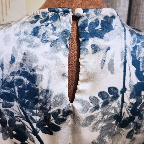 Hayden Los Angeles Blue and Ivory Maxi Dress | Winter Toned Boho | Size M - Picture 7 of 11